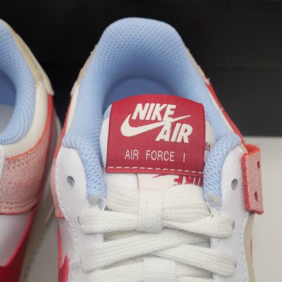 NEW Nike Women's 7 Air Force 1 Shadow Summit White University Red Sneakers Shoes - Picture 7 of 14